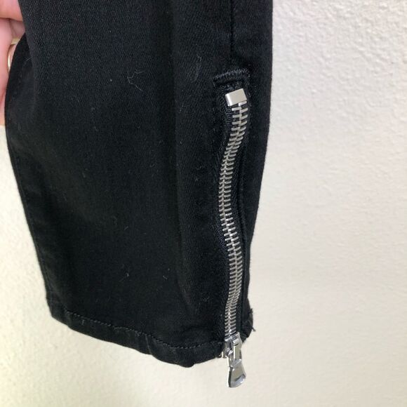 L’AGENCE Emmanuelle Black Cropped Skinny Jeans Ankle Zipper 28 - Picture 3 of 8